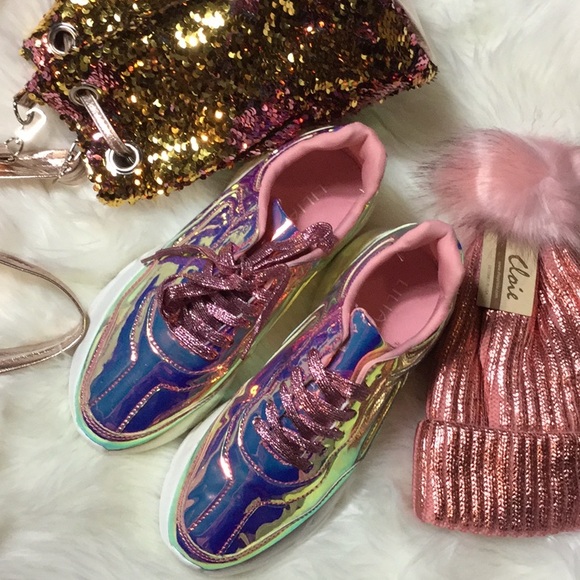 catzlady boutique Shoes - Holo pink mermaid athletic shoe 6, 6.5